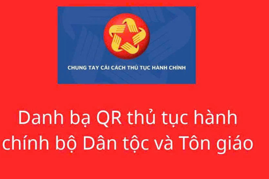 Danh bạ QR thủ tục hành chính bộ Dân tộc và Tôn giáo