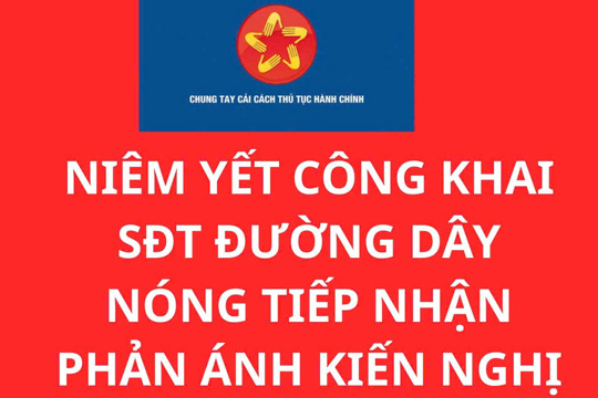 Xã Sơn Tây niêm yết công khai số điện thoại đường dây nóng tiếp nhận phản ánh, kiến nghị trong giải quyết thủ tục hành chính